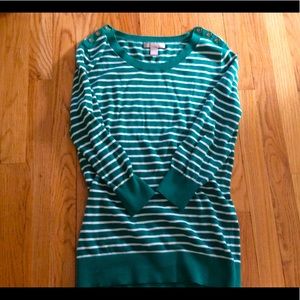 Banana Republic green and white striped sweater